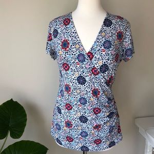 Boden Short Sleeve Wrap Top